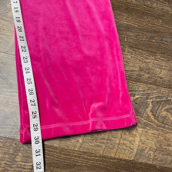 Juicy Couture Pink Velour Track Pants Logo Heart Women's Size Large Bling Y2K - Picture 9 of 10